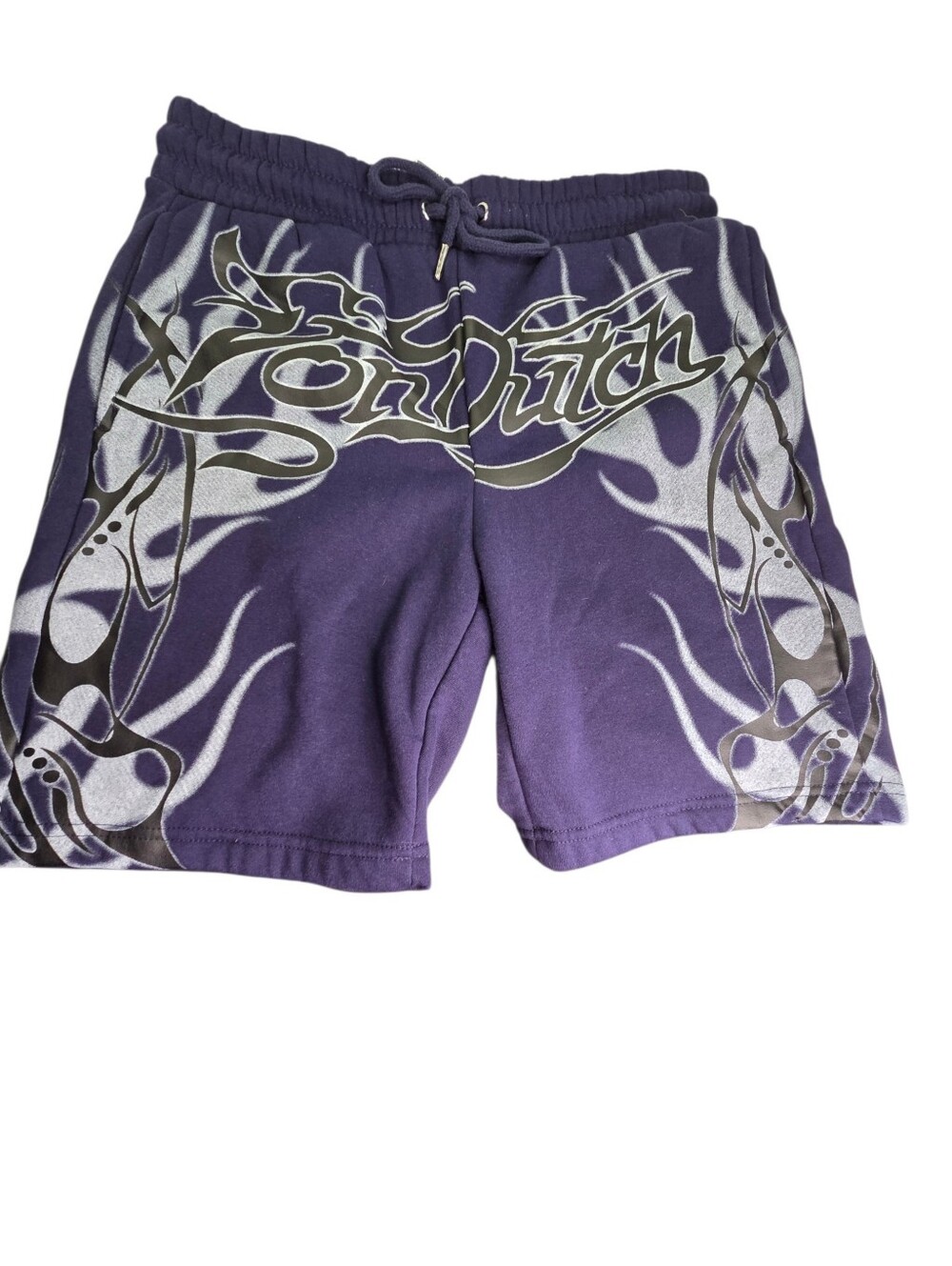 Von Dutch Mens Signature logo fleece Lounge Gym Shorts Navy Flame Size Small